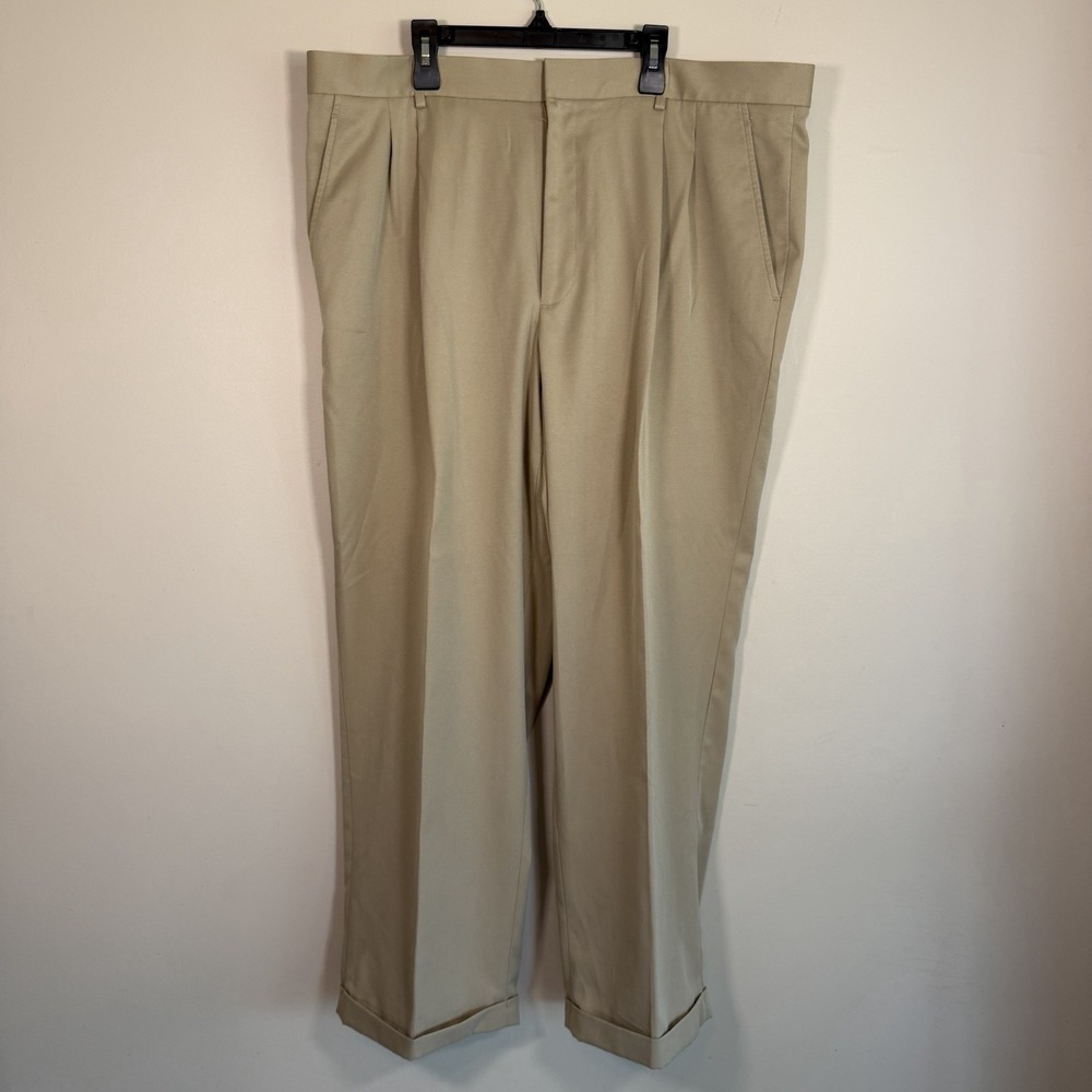 Greg Norman 40 x 30 Cuffed Khaki Dress Pants Pleated
